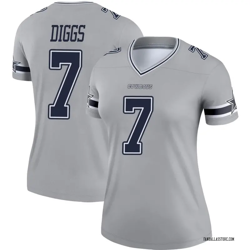 Women's Trevon Diggs Dallas Cowboys Inverted Jersey - Legend Gray Plus Size
